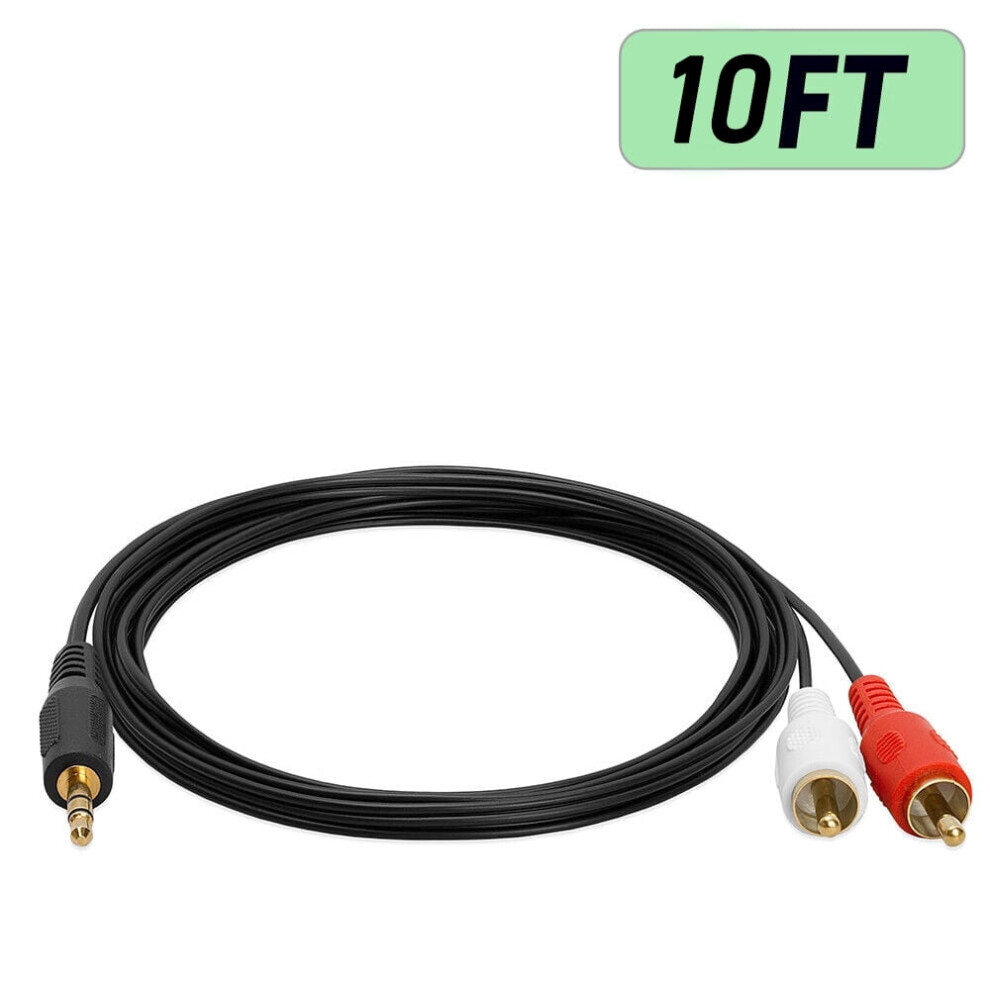 3.5Mm To Rca Cable 2Rca To Aux Cord 2-Rca To 3.5Mm Adapter Stereo Audio Y-Cable[ 10 Feet,726-Ab] 9557311172533