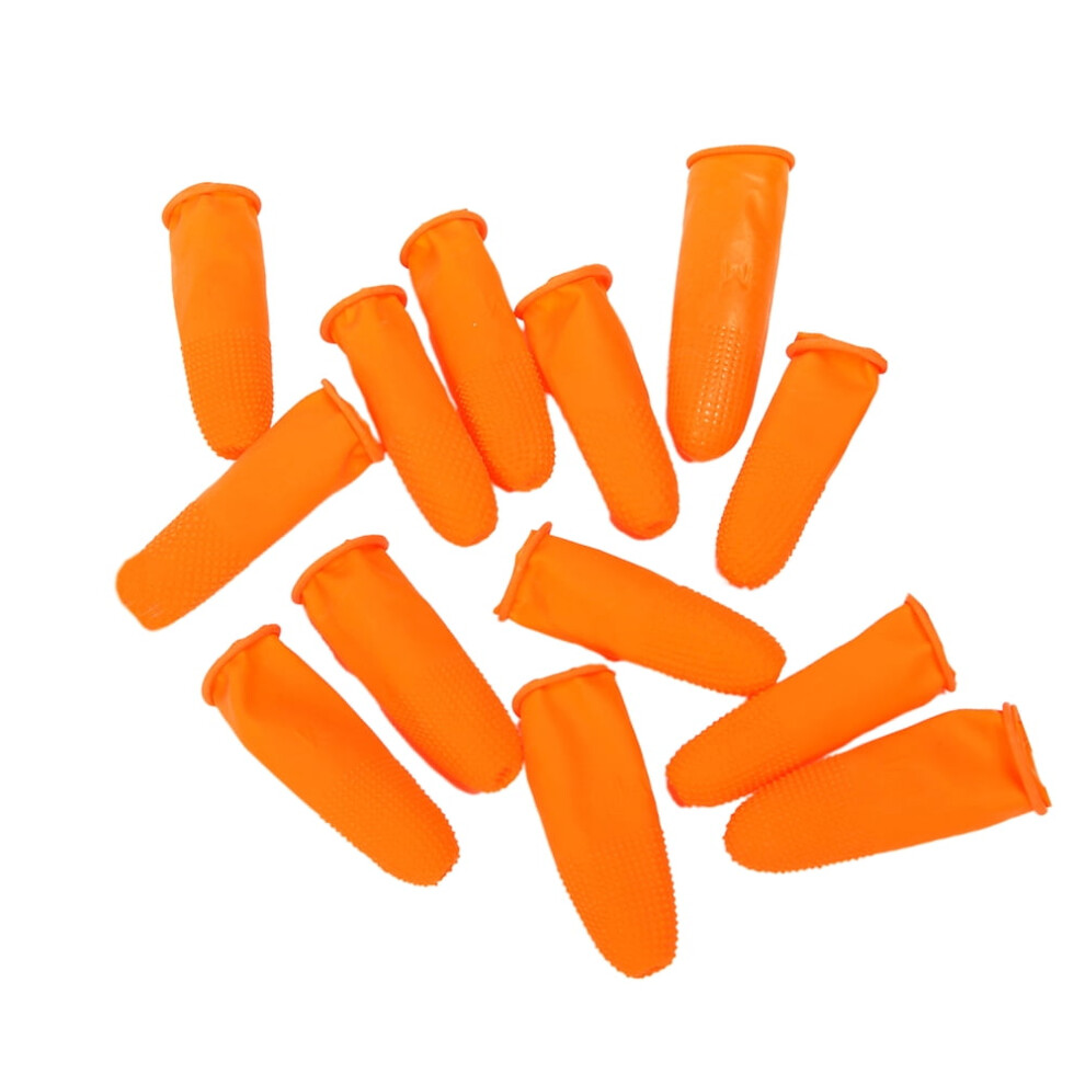 1 Set Of Disposable Finger Cover Thicken Latex Finger Protective Cover Anti-Skid Fingertip Cover Size M Orange (300G) 9557311173493