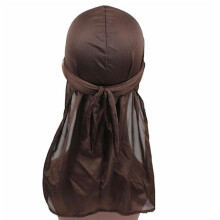 1 pc Men's Durag Du-rag Bandana Sport Du Rag Scarf Head Rap Down Biker Tie UK brown onesize