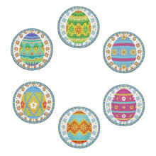Giyblacko Easter Festival Placemat DIY DiamondPaintingCoaster Set Of 6 Easter Table Decoration Mats Home Decor Kitchen Accessories