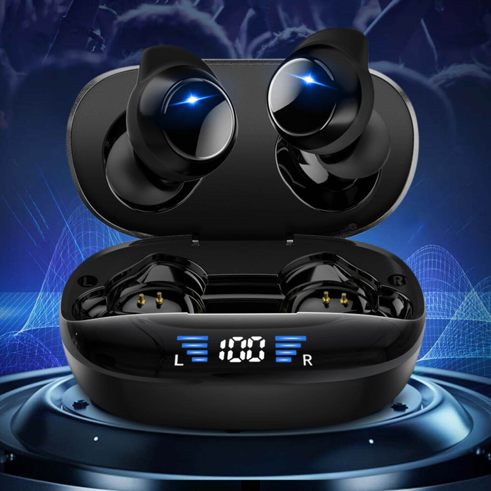 Avtoify Mini Bluetooth Earphones True Wireless Sports 5.2 Digital Display Headphones In-Ear Noise Reduction Headsets A 9557311685309