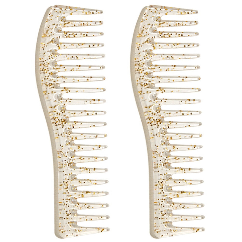 Unisex 2 Pcs Hair Picks For Women Comb Curly Combs Wide Tooth Detangler Curls Brush Plastic Miss