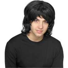 70s Shag Wig Black Generic One Size Male Adult Fancy Dress Party Book Week Halloween