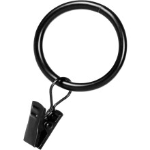 Curtain Rings with Clips - Set of 24,Interior Diameter 1.18",Fits for 1-Inch Rod - Black