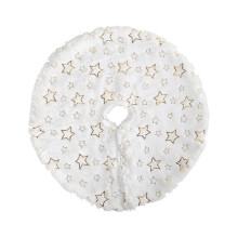 Gold Five-Pointed Star Tree Skirt 15.7 Inches Faux Fur Tree Skirts Mini Christmas Tree Skirts Soft Plush Tree Mat for Xmas Tree Decorations