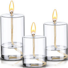 Refillable Glass Candle Jars Set with Cotton Wick, Clear Oil Holders in 3 Sizes Durable Glass
