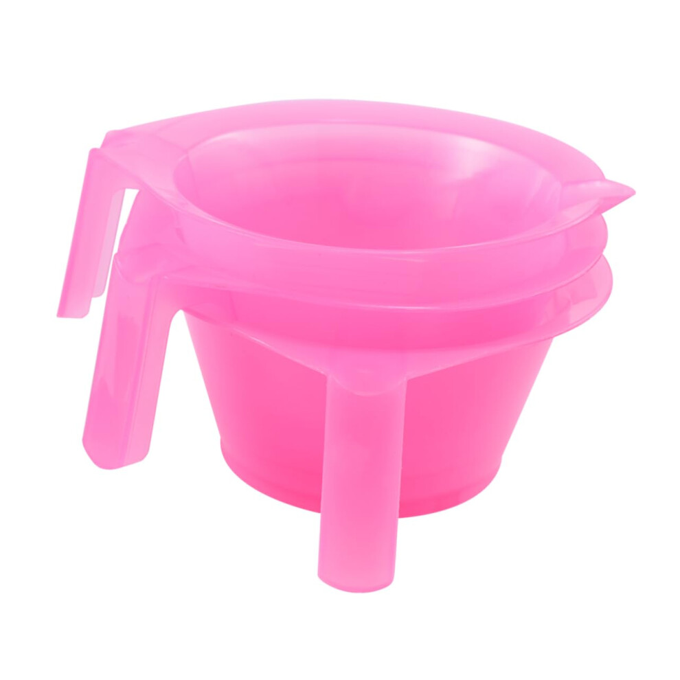 Pink Hair Dye Mixing Bowl With Brush, Mess Plastic For Salon And Home Coloring