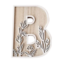 Wood Flower Decoration Carved Letter Crafts Decoration Home Kitchen Wedding Wall Decoration Pendant