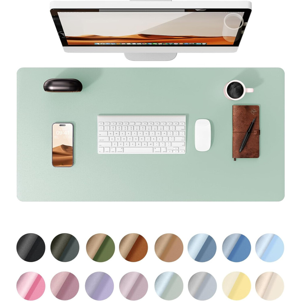 Leather Desk Pad, Large Non-Slip Pu Leather Desk Mat, Waterproof Writing Pad For Office & Home, 23.6" X 13.8", Compatible With Laptop 9558633701128