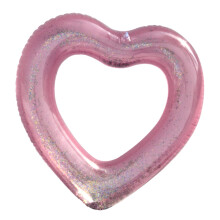 Inflatable HeartShaped Pool Float for Adults, Durable PVC Swim Ring for Beach and Summer Parties