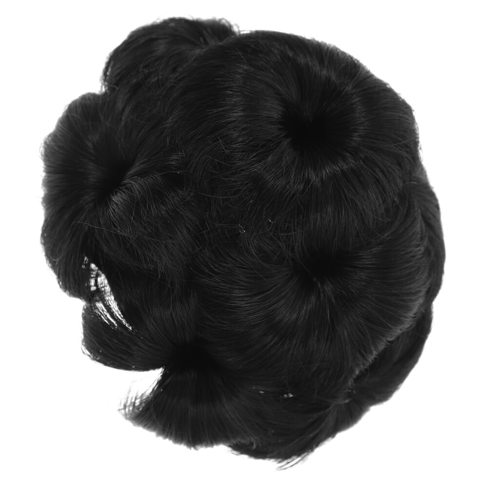 Unisex Black Hair Bun Extension Natural Chignon Hairpiece For Women Instant Volume Boost Bridal Updo