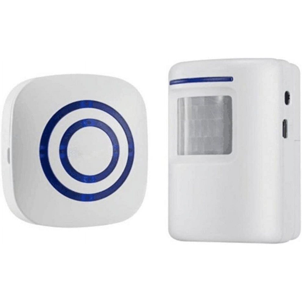 Wireless Driveway Alert Kit With Motion Sensor Door Chime, Compatible With Outdoor Business Use - Includes 1 Receiver, 1 Pir Sensor, Led Indicators 9193271549260