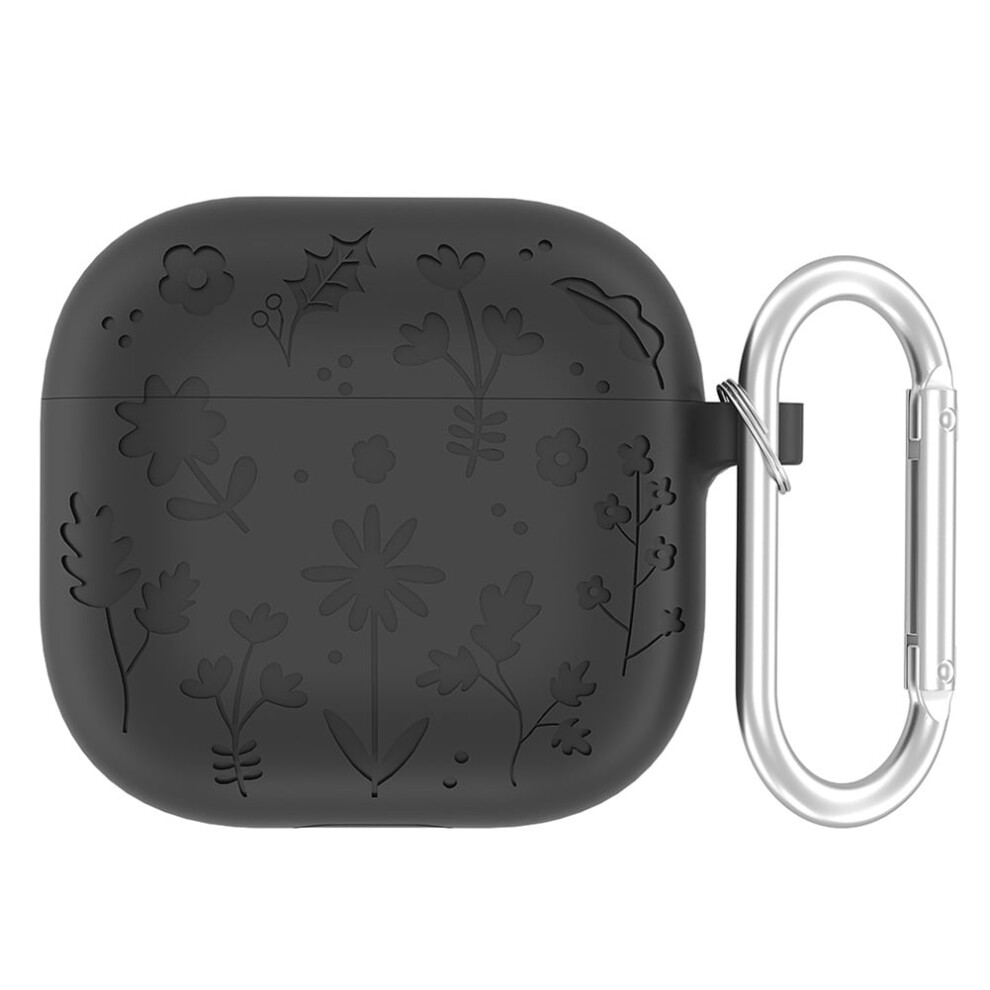 Silicone Earphones Case Cover With Carabiner For Compatible With Airpods 4 (2024), Dustproof, Shockproof, Full Protection 9418476318665