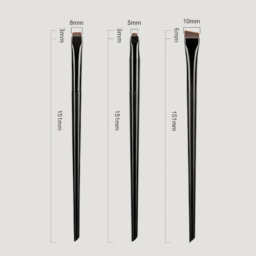3pcs Makeup Brushes Eyeshadow Eyeliner Eyebrow Makeup - Black Black 1