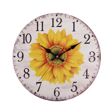 Graduation Gifts Decorations Zeceouar 30cm European Retro Rustic Sunflower Wall Clock Home Living Room Decoration Wall Clock