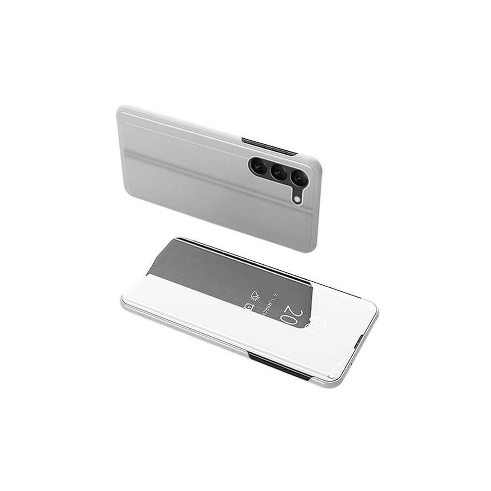 Skalo Compatible With Samsung S23 Clear View Wallet Case - Silver 9130661601368