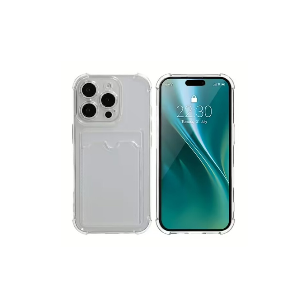 Compatible With Iphone 16 Pro Max Mobile Case Shockproof With Card Holder - Transparent 9130661601566