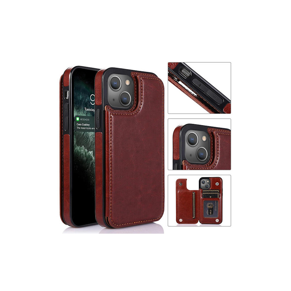 Compatible With Iphone 14 - Professional Practical Case With Card Slot Brown 9130661601870