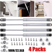 Dazone Cabinet Door Lift Up, 100N/22.5 lbs Hydraulic Hinges with Screws Set, Soft Open Support for Kitchen Cupboard, 4 Pack