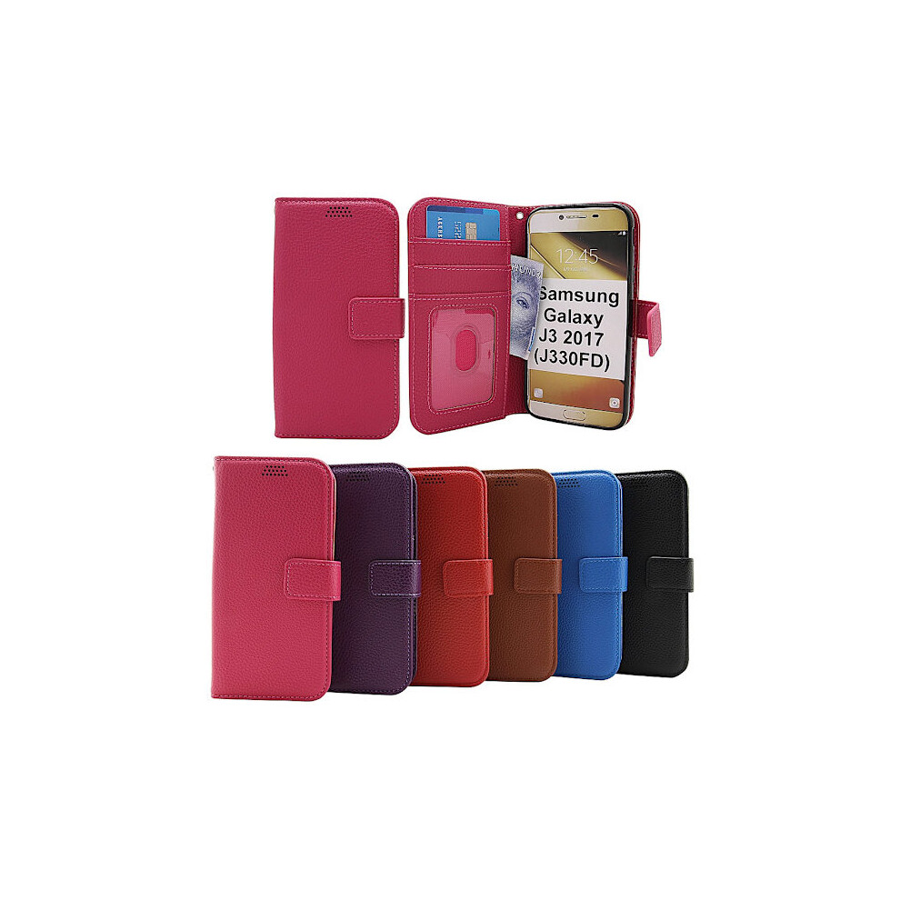 New Standcase Wallet Compatible With Samsung Galaxy J3 2017 (J330fd) (Black) Black 9130661601856