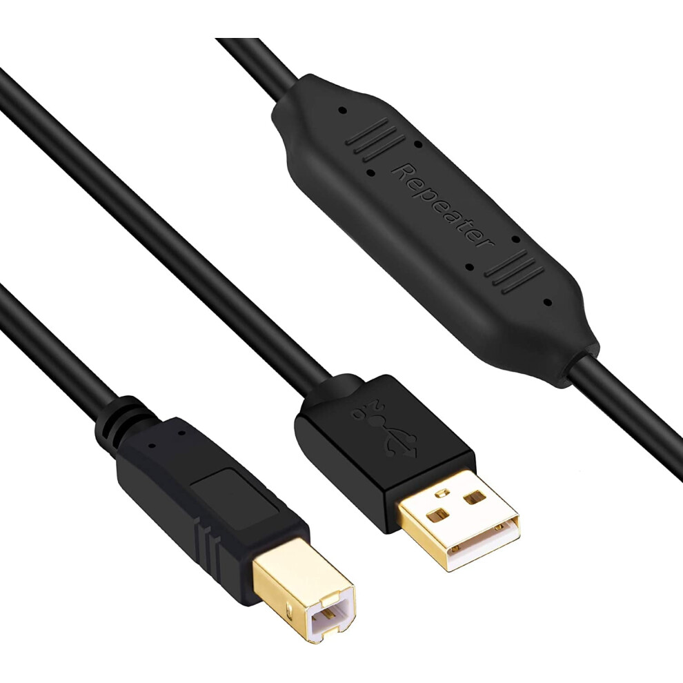 Usb Printer Cable 30 Feet, Usb Cable For Printer Active Repeater Usb 2.0 A To B Male Printer Scanner Cable 9130661605779
