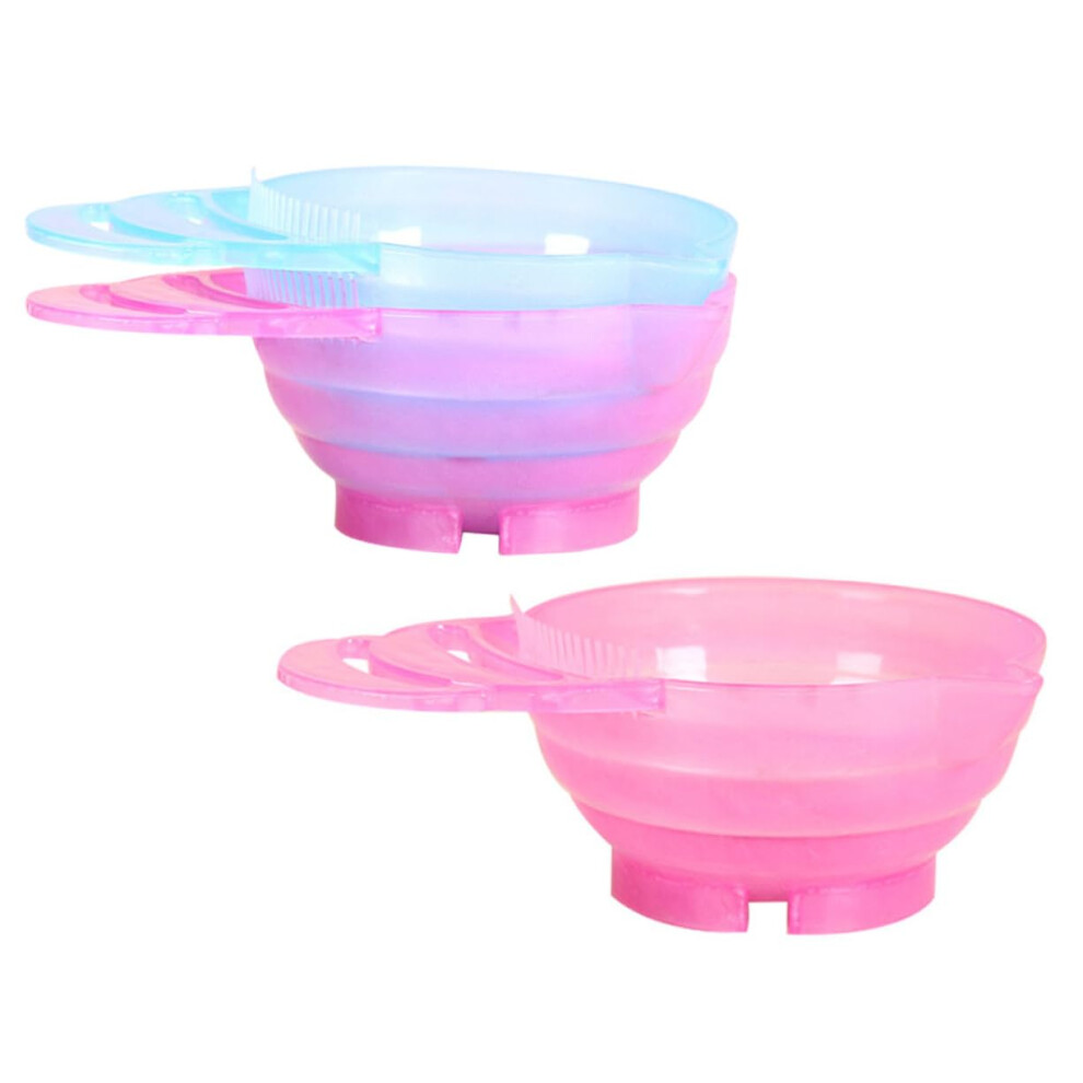 3pcs Hair Dye Mixing Bowl Set with Handle, Durable Plastic, Mess Salon and Home Coloring