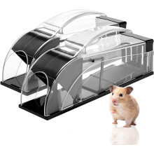 Humane Mouse Trap Indoor for Home-9.9 inches Live Mouse Traps with Handle, Reusable Live Rat Traps Humane Rat Trap, 2 Pack