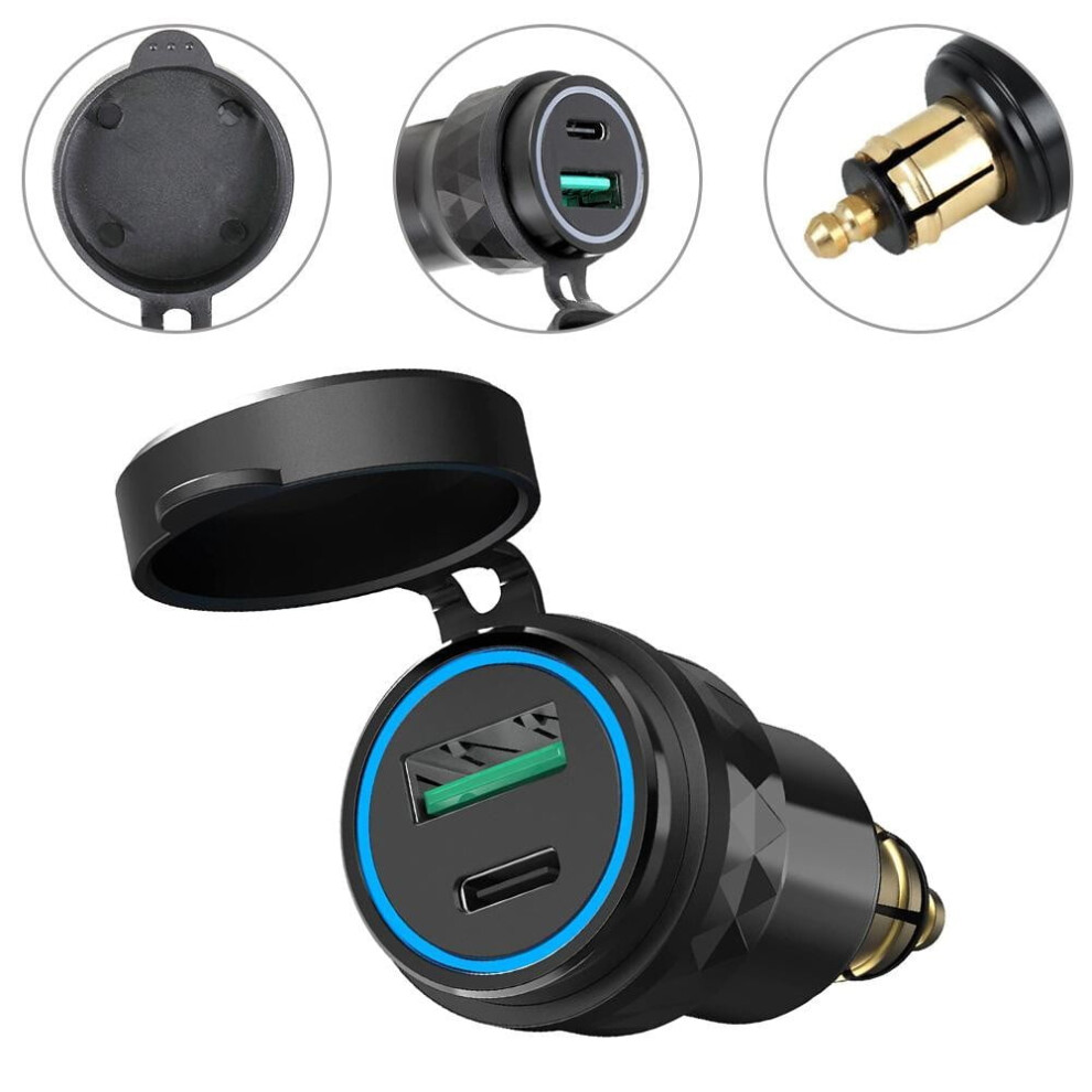 Dual Usb Charger Din Plug Socket Adapter For Bmw Motorcycle Accessary 9170372830978