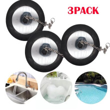 Kitchen Sink Bath Tub Stopper 3pcs Bath Plugs Sink Plug Rubber Drain Stopper Kitchen Sink Plug with Chain