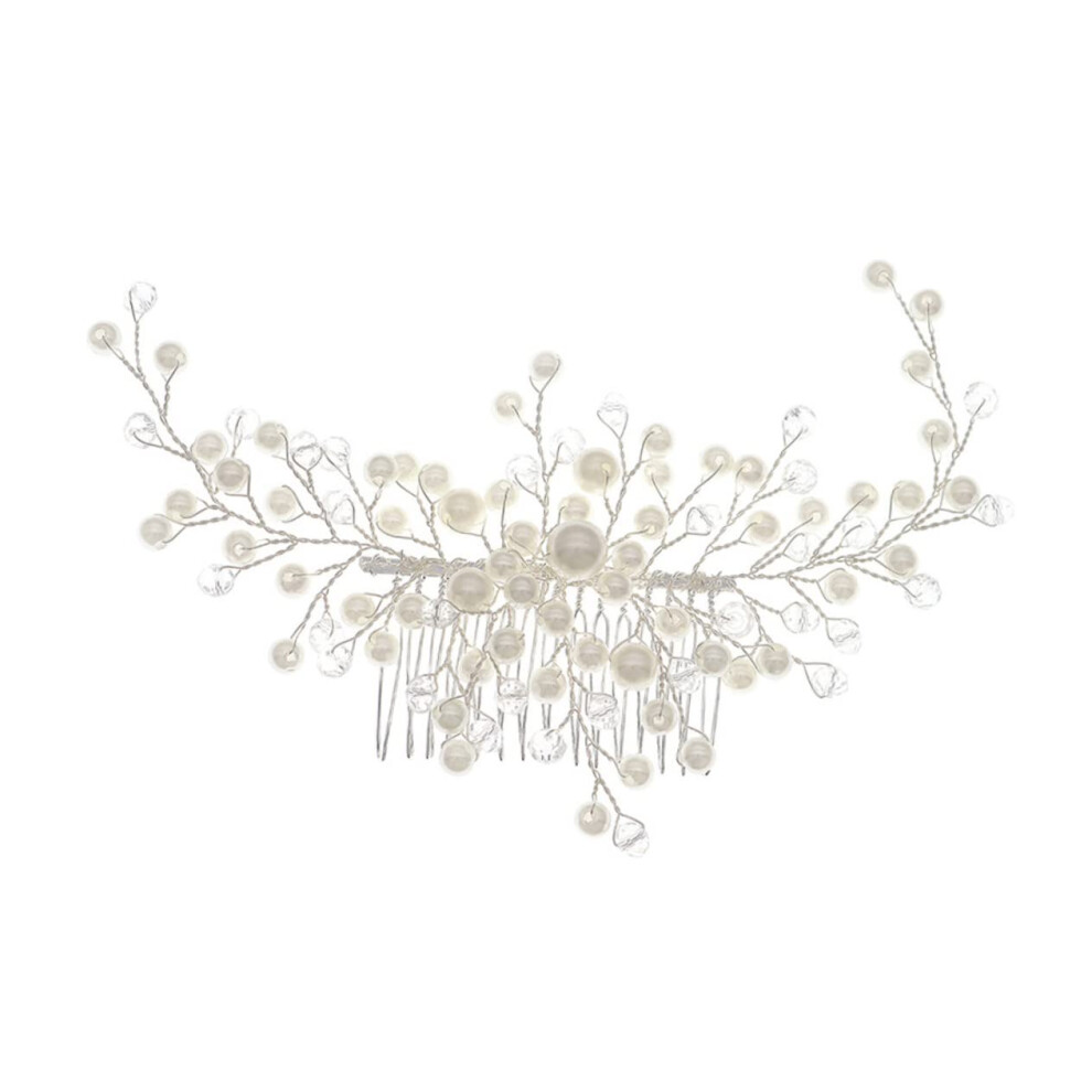 Elegant Wedding Pearl Rhinestone Hair Comb Bridal Side Hair Accessories for Women