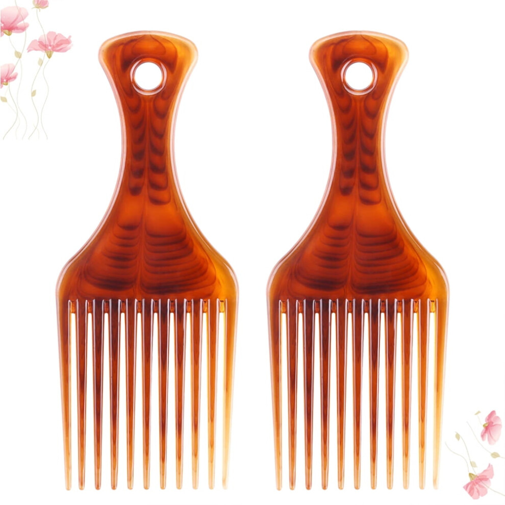 2pcs Portable Hair Comb Hair Salon Comb Plastic Comb Styling Hairdressing Hair Comb with Handle