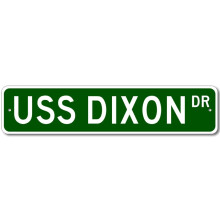 (Aluminum metal) USS DIXON AS 37 Ship Navy Sailor Metal Street Sign Size: 4 x 16 Inch