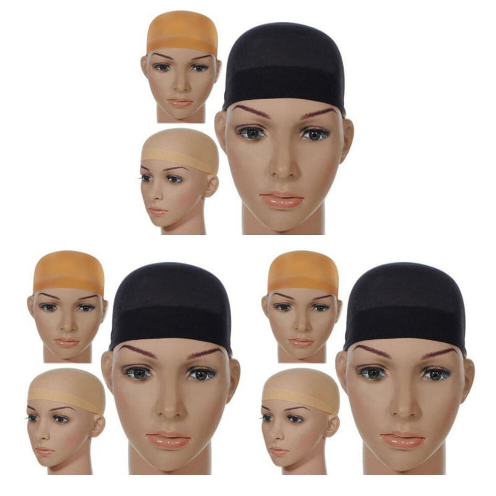 Unisex Black 6X Deluxe Wig Cap Hair Net For Weave Hair Wig Nets Stretch Mesh Wig Cap For Making Wigs Free Size(Black)