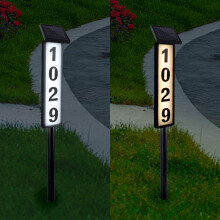 Solar Address Sign with LED Lighting, Solar Powered House Numbers for Outdoor Home Yard Garden