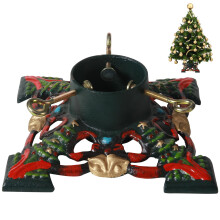 Christmas Tree Stand for Real Trees, Heavy Duty Cast Iron Base Fits Up to 8FT with Water Reservoir