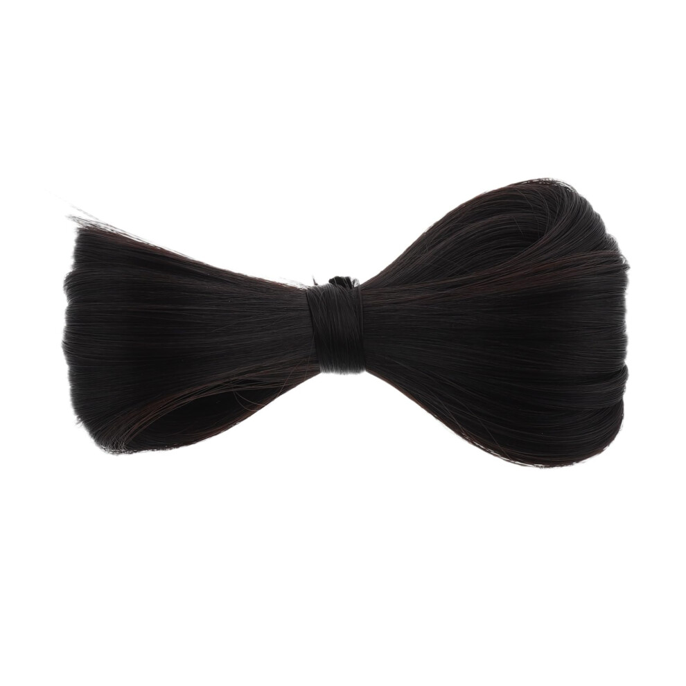Unisex Hanfu Hair Bun Wig With Butterfly Bow, Traditional Chinese Hairpiece For Women Wedding Party