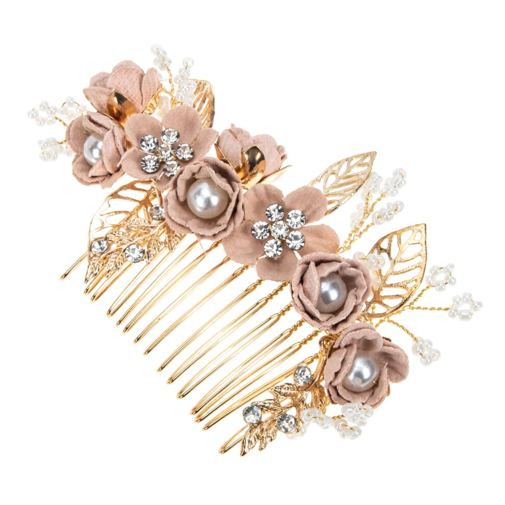 Elegant Floral Bridal Hair Comb Wedding Flower Hair Accessory for Brides and Bridesmaids