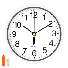 Silent Wall Clock Non Ticking 6 Inch Quiet Analog with Large Numbers for Bedroom Kitchen White