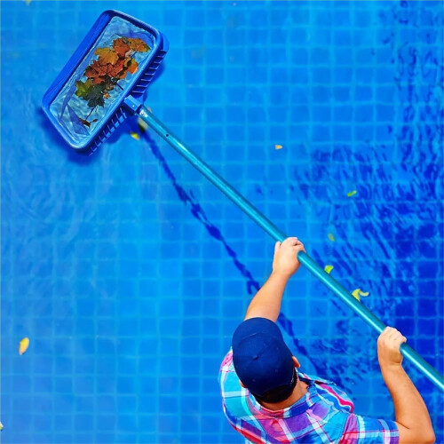 Heavy Duty Pool Skimmer Net with Deep Mesh Bag for Leaf Rake and Surface Debris Removal 2