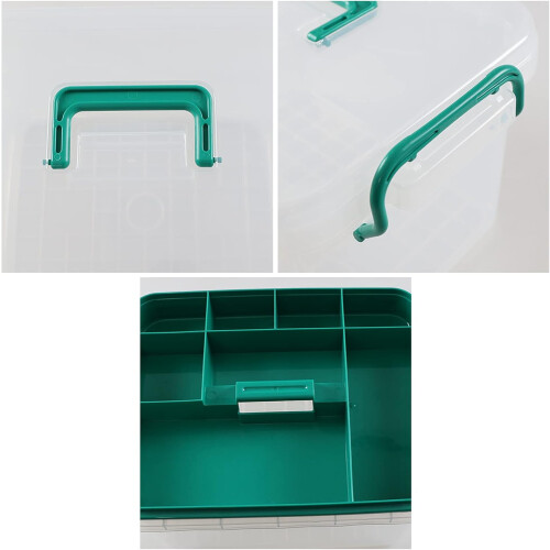Clear Plastic First Aid Box with Handle, Large TwoLayer Medicine Storage Organizer 1 Pack 1