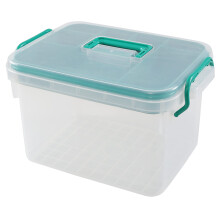 Clear Plastic First Aid Box with Handle, Large TwoLayer Medicine Storage Organizer 1 Pack