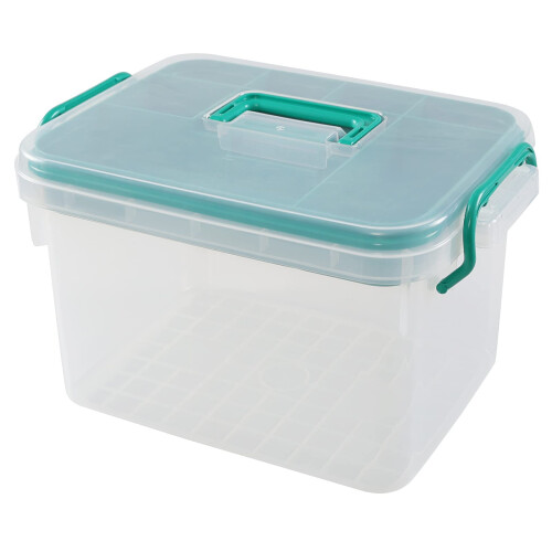Clear Plastic First Aid Box with Handle, Large TwoLayer Medicine Storage Organizer 1 Pack