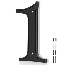 House Numbers 5 Inch Black Metal, Modern Zinc Alloy Address Numbers, Outdoor Weatherproof 3D Floating