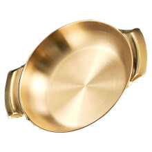 Amphora Stainless Steel Pot Seafood Salad Bowl Griddle Pan Roaster with Lid Korean Wok