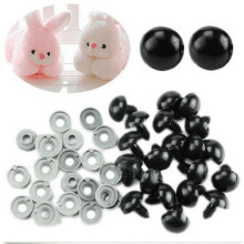 Walfront 100pcs Plastic Safety Eyes with Washer for DIY Crafts, Dolls, Puppets, Plush Animals - Black (0.24/0.35/0.39/0.47 in)
