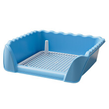 DOLITY Dog Toilet Pet Litter Pan Durable Easy to Clean with Post for Outdoor Indoor Rab Blue