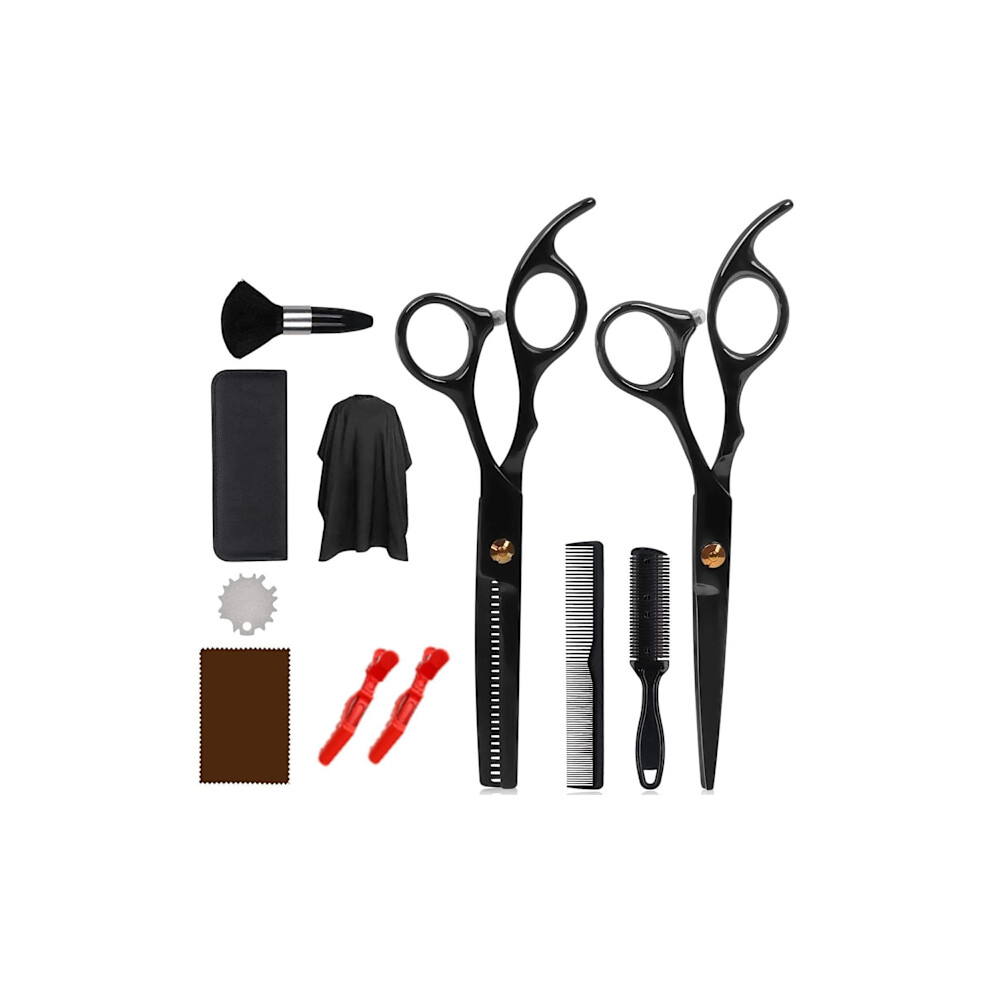 Hairdressing set with scissors, combs, clips, cape 11 pieces