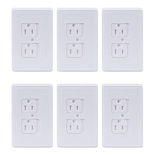 6-Pack Self-Closing Outlet Covers, Wall Socket Plate Automatic Sliding Cap Cover for Child Proofing Outlets