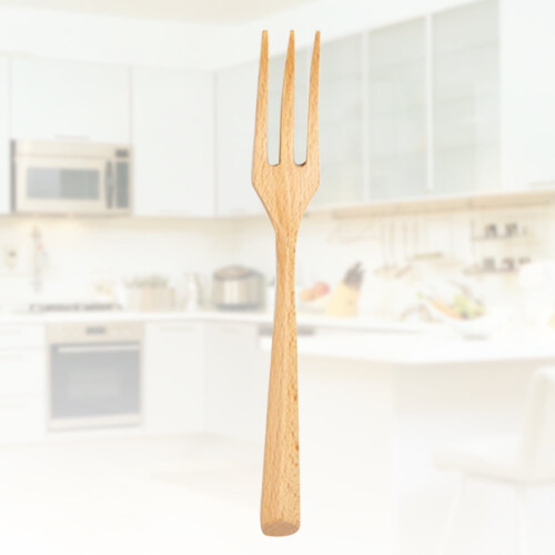 Portable Beech Fork Wooden Western Food Serving Fork Smooth Handle Dinner Fork Premium Tableware 2