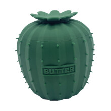 Butter Dish with Lid Silicone Deep Green Cute Decorative Butter Keeper for Kitchen Easy Clean